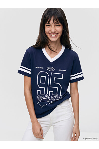 LC Waikiki Tricou de damă oversize din bumbac 100% imprimat