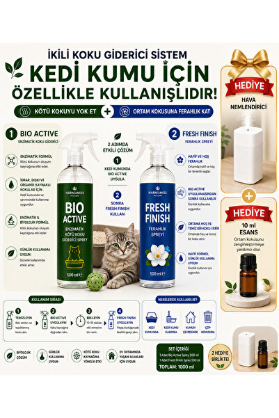 narniamiss Kedi Kumu İdrar Dışkı Koku Giderici İkili Set 2x500 ml + Hava Neml...