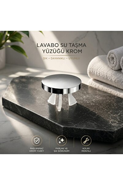 Eca Krom Lavabo Yüzüğü Su Taşma Yüzüğü