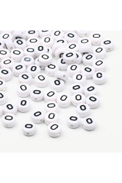 Choice37 100pcs O 50/100/200pcs/lot 7x4mm White Round A-Z Alphabet Letter Acr...