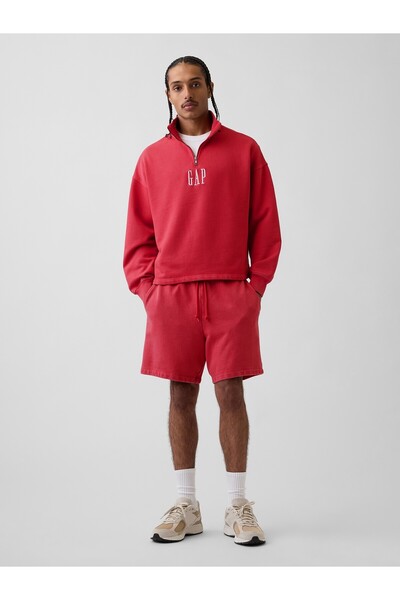 GAP Erkek Kırmızı Heavyweight Fransız Havlu Kumaş Sweat Şort