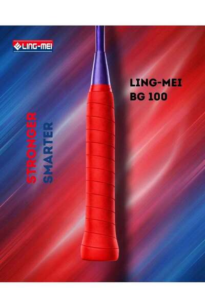 LING-MEI BG 100 Red Racket Grip – Anti-Slip, Comfortable & Durable Badminton ...