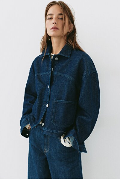 Pull & Bear Boxy kesim denim ince ceket
