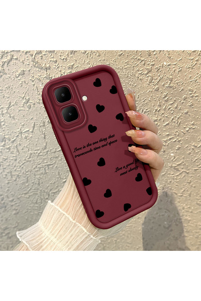 CHICASELUX حافظة من السيليكون متوافقة مع هاتف Infinix Smart 10، لون أحمر داكن...