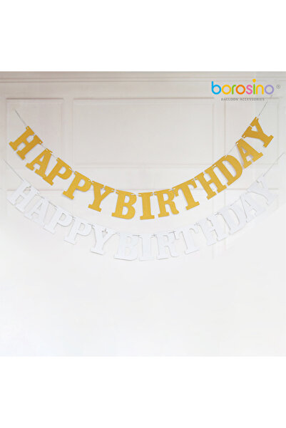 Generic Brand Χρυσή Γιρλάντα Happy Birthday