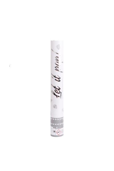 Generic Brand Κανονάκι κομφετί με λευκά ροδοπέταλα - 40 cm