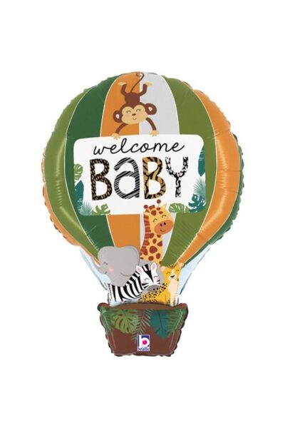 Generic Brand 30" Μπαλόνι Αερόστατο Welcome Baby Ζώα της Ζούγκλας