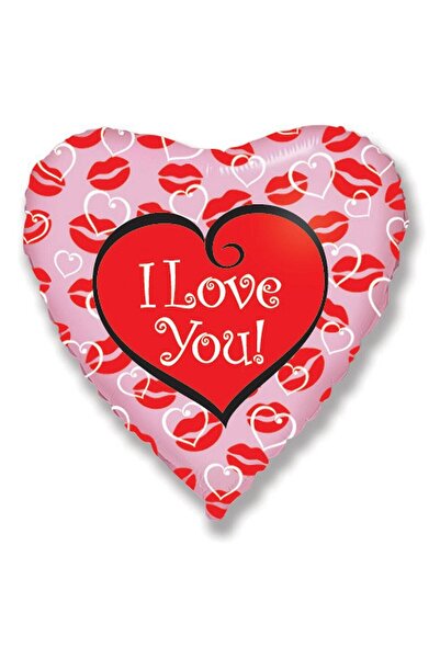 Generic Brand 18" Μπαλόνι Καρδιά - Φιλάκια I Love you