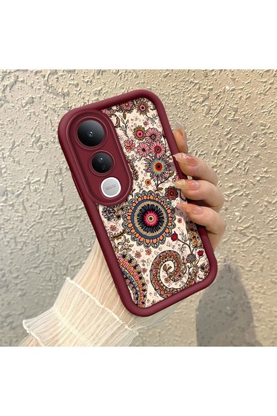CHICASELUX Vivo V50 Lite 4G/5G Compatible Retro Ethnic Floral Print Shock-Abs...