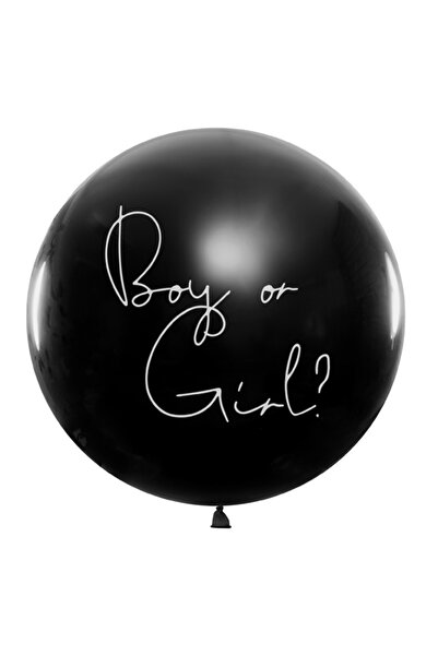 Generic Brand Μαύρο Μπαλόνι Gender Reveal με κομφετί 40" - Γαλάζιο