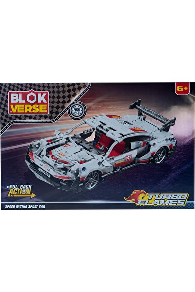 Generic Tubo Flame Speed Racing Sport Car Building Block Set, White
