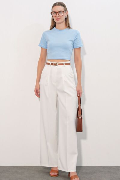 Hiccup Bdart High Waist Pleated Palazzo Pants