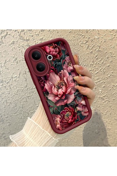 CHICASELUX جراب حماية أنيق متوافق مع Vivo V60 Lite 4G/5G، إطار بلون أحمر نبيذ...