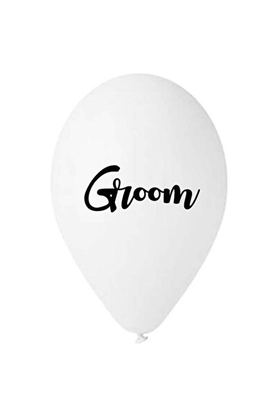 Generic Brand 13" Μπαλόνι τυπωμένο λευκό Groom (25 τεμ)