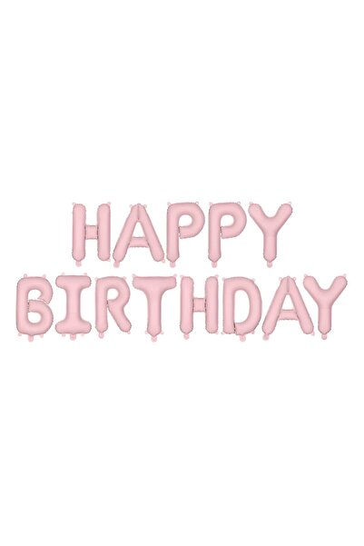 Generic Brand Σετ Μπαλόνια Γενεθλίων -“Happy Birthday” Ροζ ματ (13 τεμ)