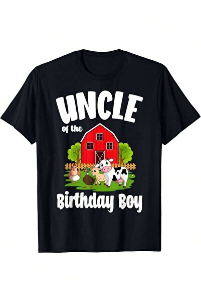 25W Men'S Funny Farm Animal Party T-Shirt Of The Birthday Boy Barn & Cow Prin...