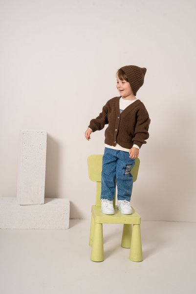 JNF kids Baby Boy & Child Knitwear Cardigan, Hat and Pants 4-Piece Set