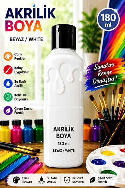 Genel Markalar 180 ml Akrilik Boya Seti – Canlı Renkler | Hobi, Tuval, Ahşap,...
