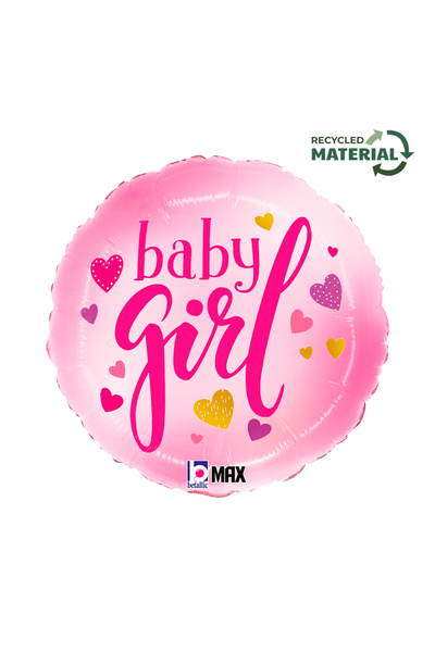 Generic Brand 18" Μπαλόνι Baby Girl ροζ καρδιές