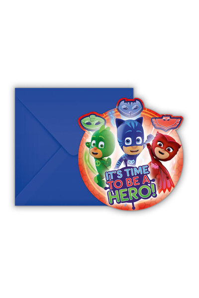 Generic Brand Προσκλήσεις πάρτυ με Φάκελο Pj Masks (6 τεμ)
