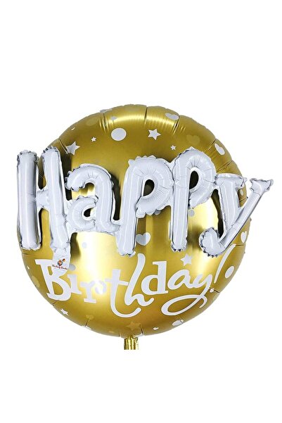 Generic Brand 24" Μπαλόνι Happy Birthday 3D χρυσό