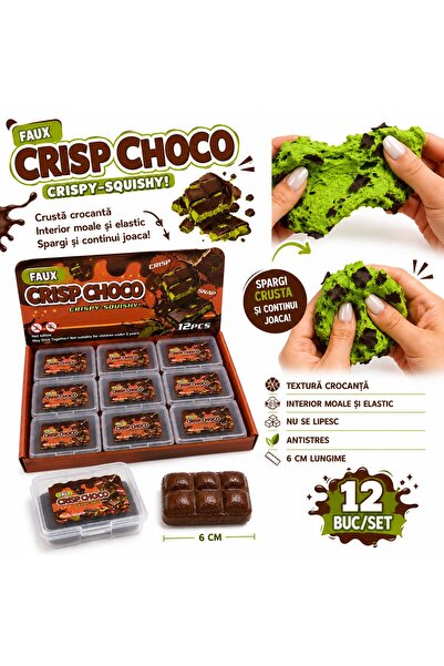 SHOP LIKE A PRO Ciocolată Squishy Crispy, 6 cm, Jucărie Antistres cu Textură ...
