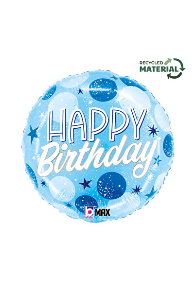 Generic Brand 18" Μπαλόνι μπλε 'Happy Birthday' Sparkling