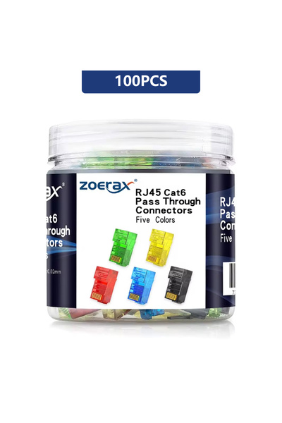 Choice Mix Colors 100PCS ZOERAX 200/100/50PCS RJ45 Cat6 CAT5E Pass Through UT...