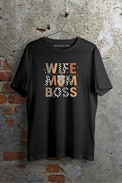 venüsdijital Wife Mom Printed T-Shirt as a Gift for Mothers