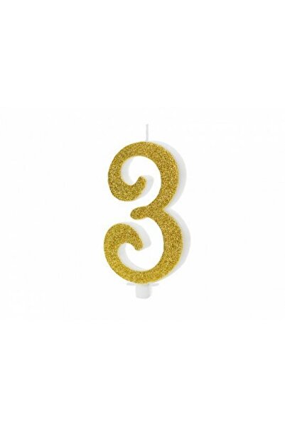 Generic Brand Χρυσό κεράκι αριθμός 3