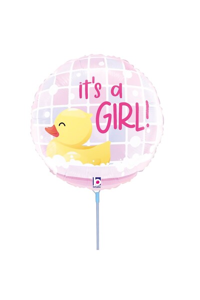 Generic Brand 9'' Μπαλόνι Γέννησης Παπάκι It's A Girl