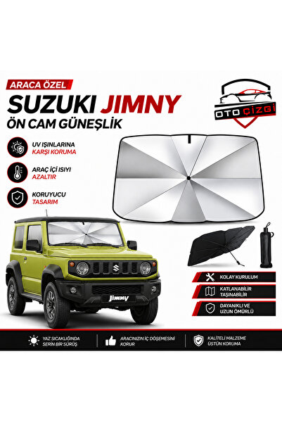 Oto Çizgi Suzuki Jimny Şemsiye Tip Ön Cam Güneşliği Katlanabilir UV Korumalı ...