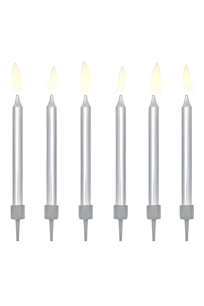 Generic Brand Κεράκια τούρτας Ασημί (6 τεμ)