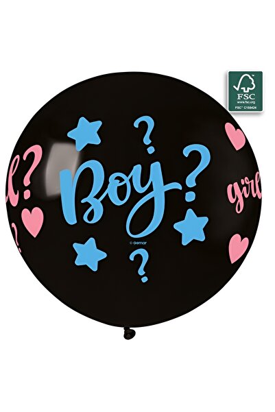 Generic Brand Τεράστιο Μαύρο μπαλόνι για Gender Reveal