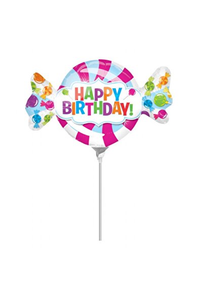 Generic Brand 13" Mini Shape Μπαλόνι Καραμέλα 'Happy Birthday'