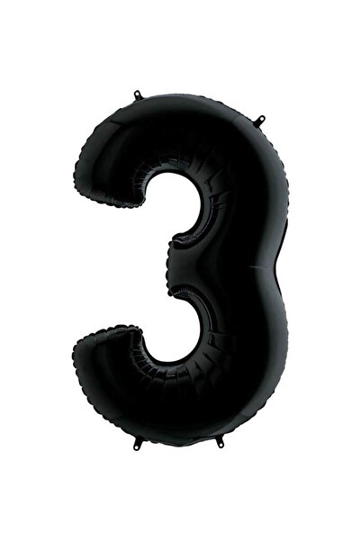 Generic Brand Μπαλόνια Αριθμοί Μαύρο 66 cm - 26" - 3