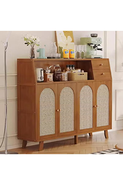 GGEROU Modern Wooden Storage Kitchen Cabinet with Shelves,Coffee Bar Cabinet,...