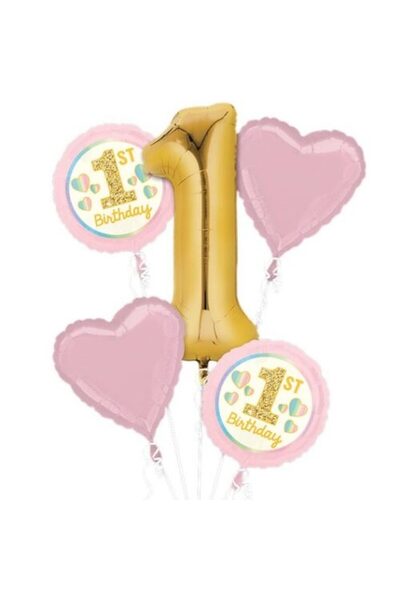 Generic Brand Σετ μπαλόνια 1st Birthday κορίτσι (5 τεμ)