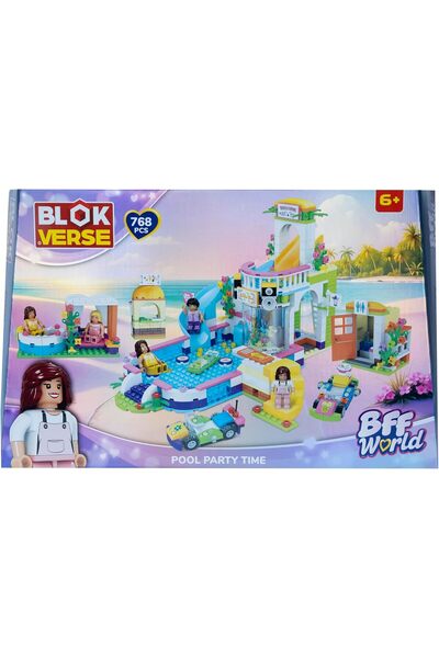Generic BlokVerse BFF World Pool Party Time Building Set, 768 Pieces for Ages...