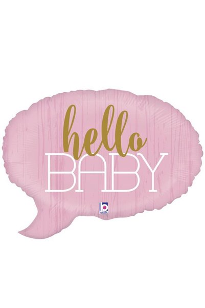 Generic Brand 24" Μπαλόνι γέννησης Hello baby ροζ