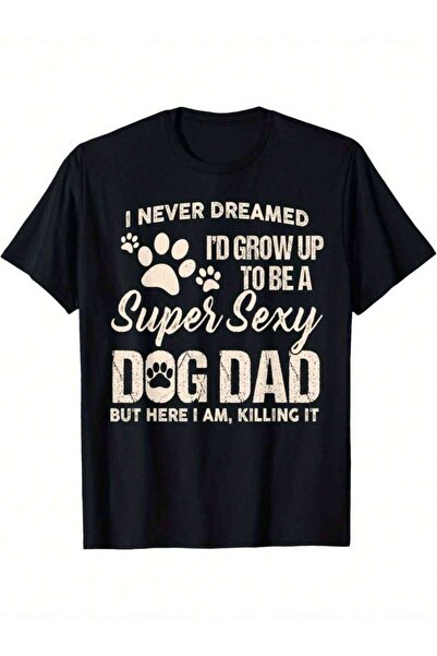 21JNRY Humorous T-Shirt - Super Eye-Catching Dog Dad Design With Paw Prints, ...