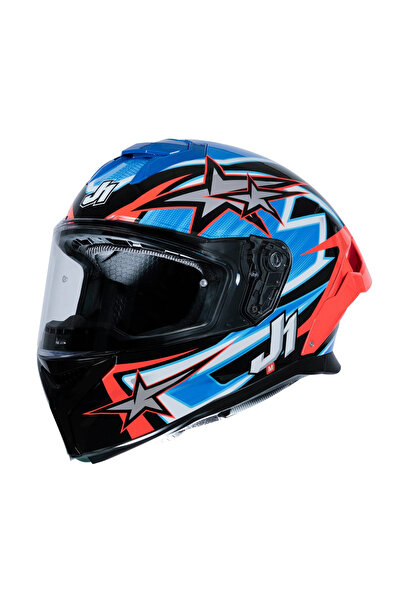 Just1 J-STR ASTRO KIRMIZI MAVİ KAPALI KASK