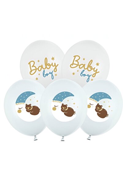 Generic Brand Λάτεξ μπαλόνια Baby Boy αρκουδάκι (6 τεμ)
