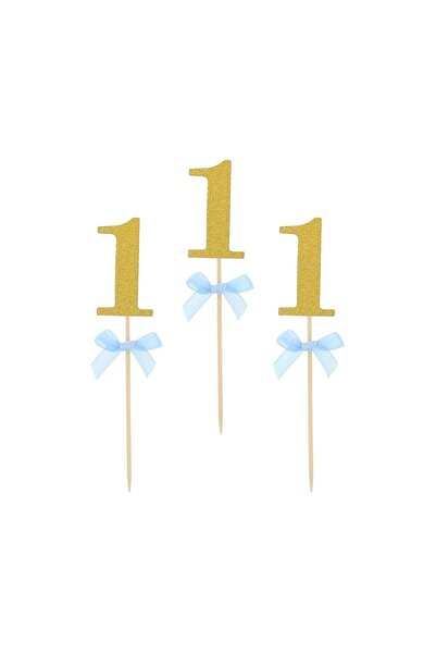 Generic Brand Οδοντογλυφίδες πάρτυ 1st Birthday γαλάζιο (10 τεμ)