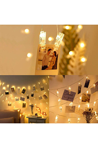 Generic Brand Μανταλάκια για φωτογραφίες με LED φως 3m