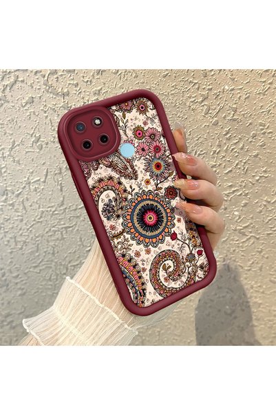 CHICASELUX Realme C21Y/C25Y Compatible Retro Ethnic Floral Print Shock-Absorb...