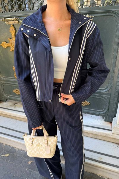 lizge giyim Striped detail jacket