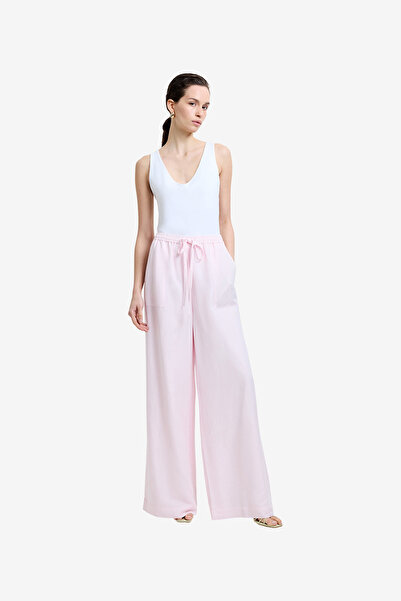 French Connection Women's Pink Icing Cooper Linen Wide Leg Pants