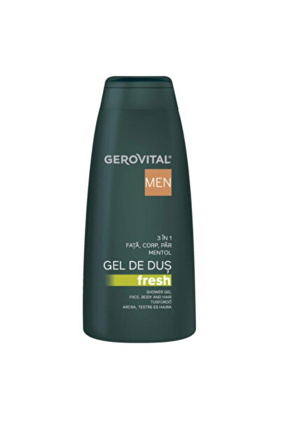 Gerovital Men Gel de duș Fresh 3 în 1 - Gel de duș pentru față, corp și păr, ...