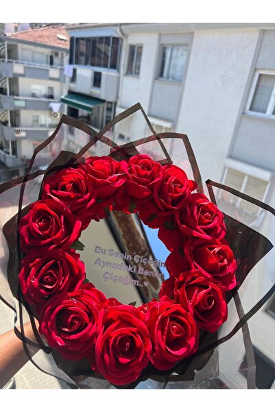 AYNALI GÜL BUKETİ BU SENİN ÇİÇEĞİN AYNADAKİ BENİM ÇİÇEĞİM YAZILI